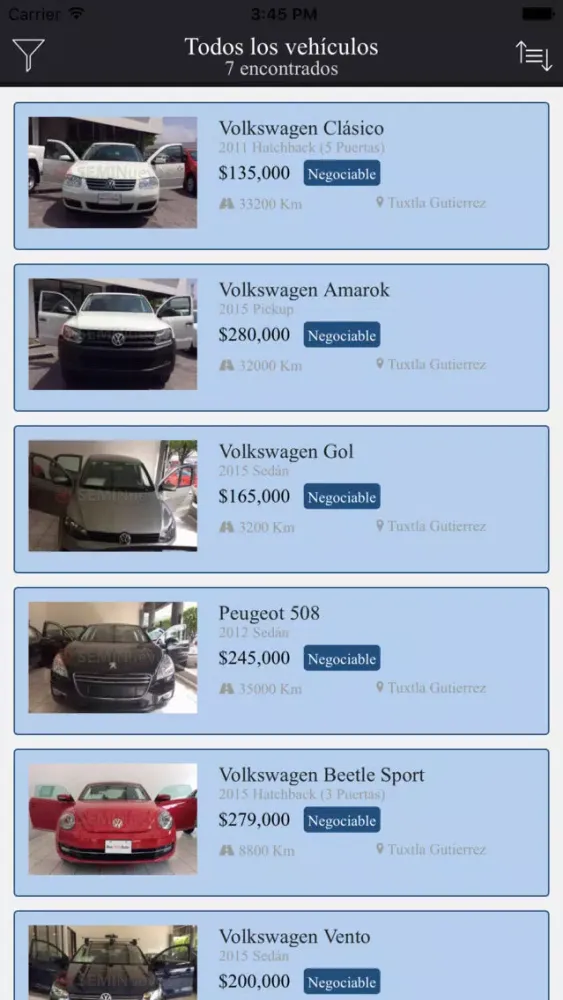 VOLKSWAGEN FASE Ekran Görüntüleri