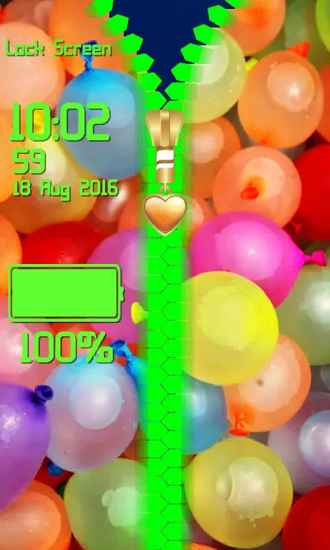 Balloon Zipper Lock Screen应用截图