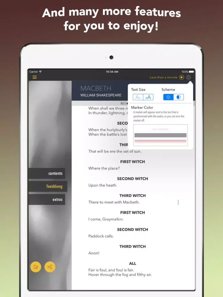 Capturas de tela do Macbeth (by William Shakespeare) [audio+text] iPad 