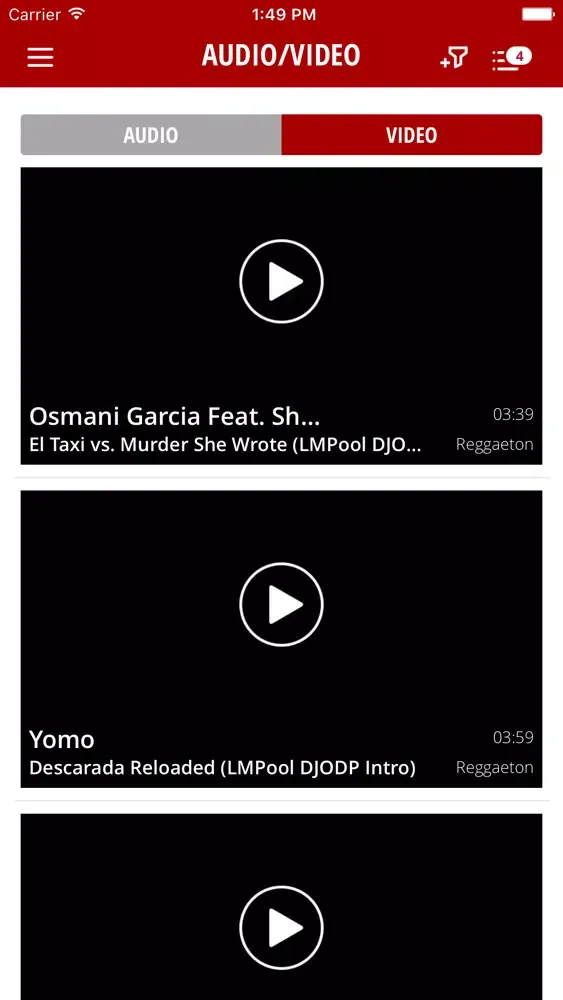 Capturas de tela do Latino Music Pool