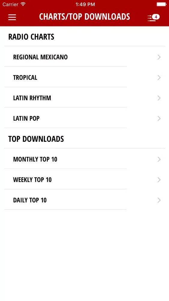 Capturas de tela do Latino Music Pool