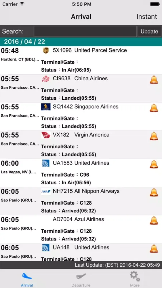Capturas de pantalla de NY Newark Liberty Airport(EWR) Flight Info