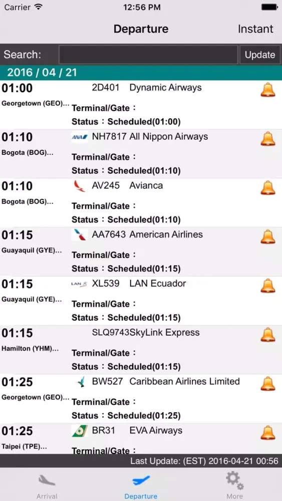 US New York JFK Intl Airport Flight Info سکرین شاٹس