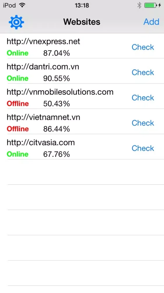 Tangkapan layar Website Monitor
