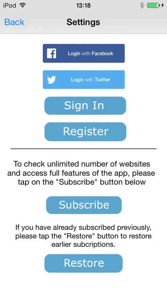 Tangkapan layar Website Monitor