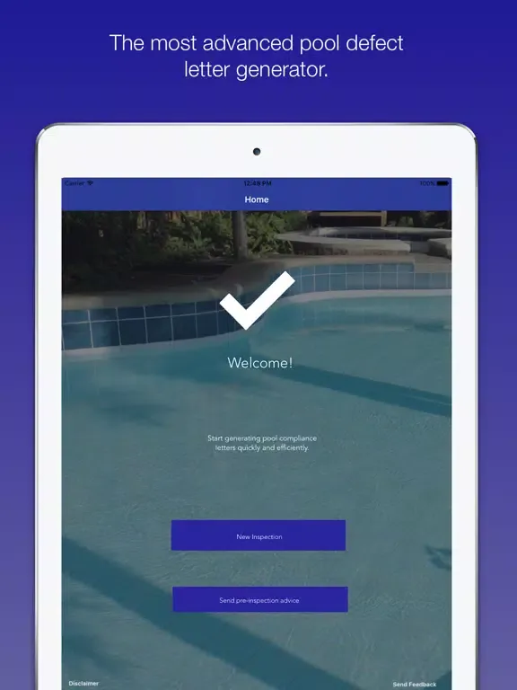 Swimming Pool Compliance iPad  Screenshots