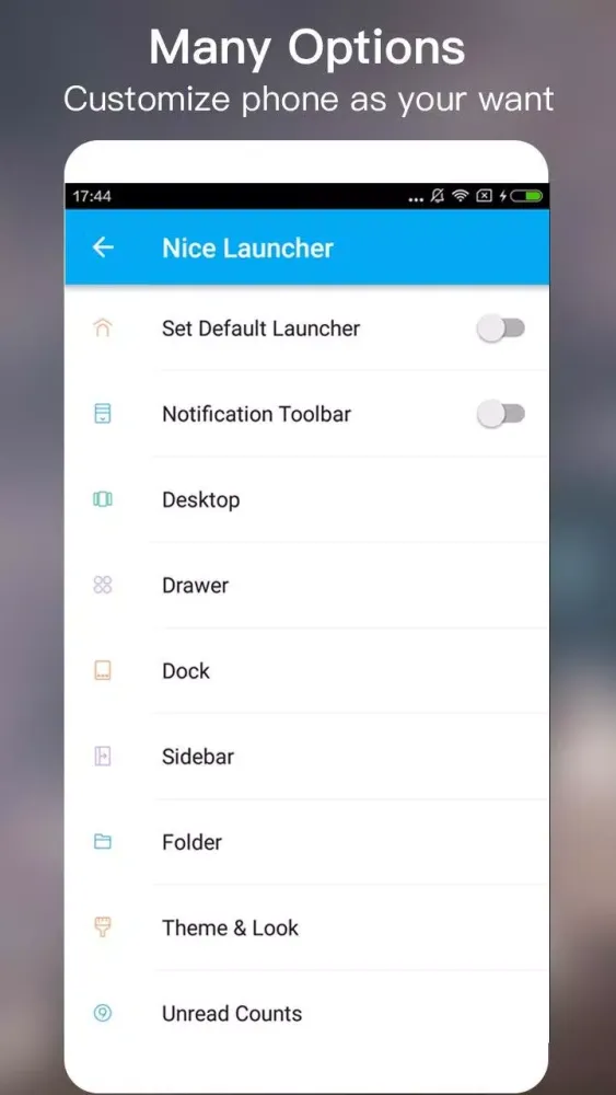 Capturas de tela do Nice Launcher