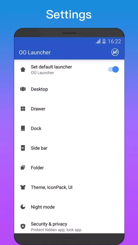 Zrzuty ekranu OO Launcher