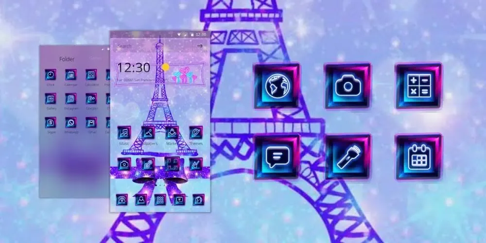 Classy Paris Hug Eiffel Theme Screenshots