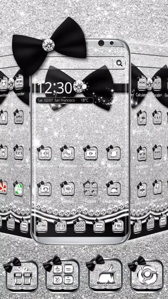 Shiny Black Bow Theme スクリーンショット