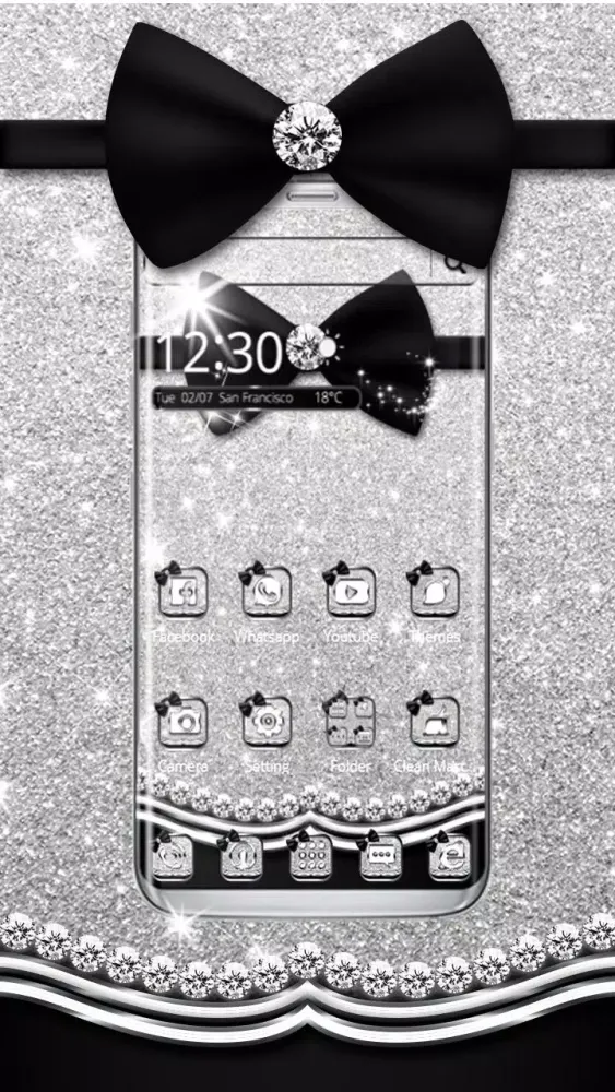 Shiny Black Bow Theme スクリーンショット