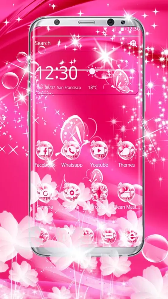 Dreamy Glitter Butterfly Theme Screenshots