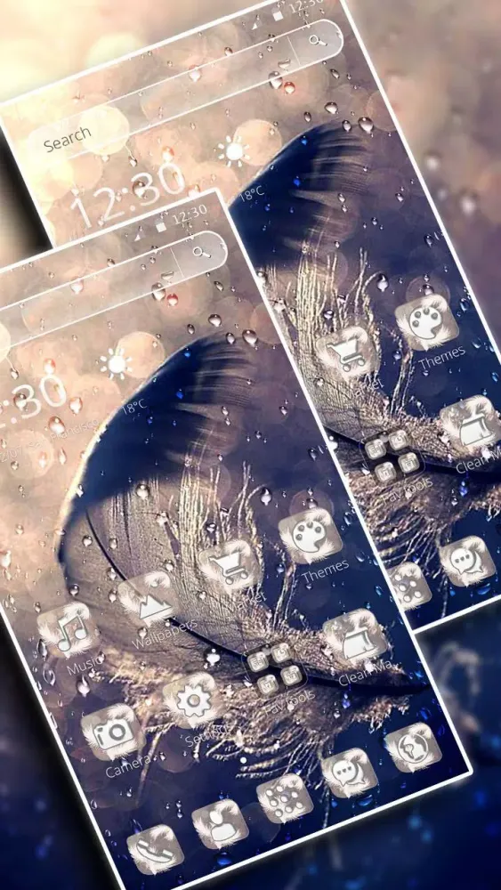 Ảnh chụp màn hình của Water Drop Feather Theme