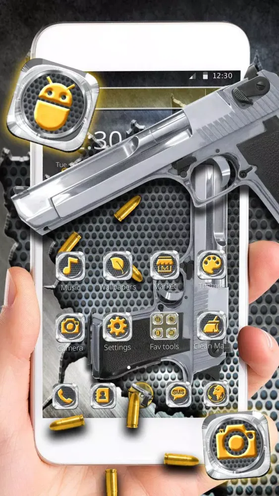 Cool Gun Bullet Launcher Theme Screenshots