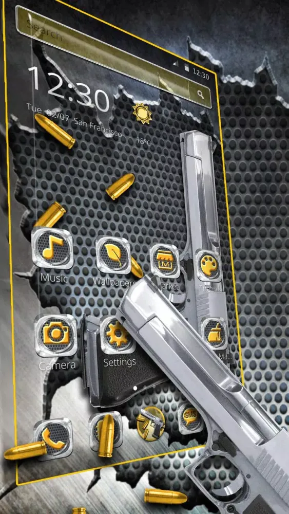 Cool Gun Bullet Launcher Theme Screenshots