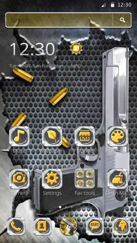 Cool Gun Bullet Launcher Theme Screenshots
