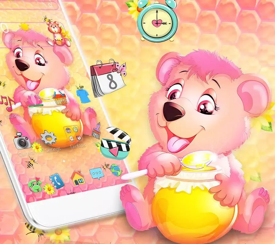 Tangkapan layar Cute Honey Bear Theme