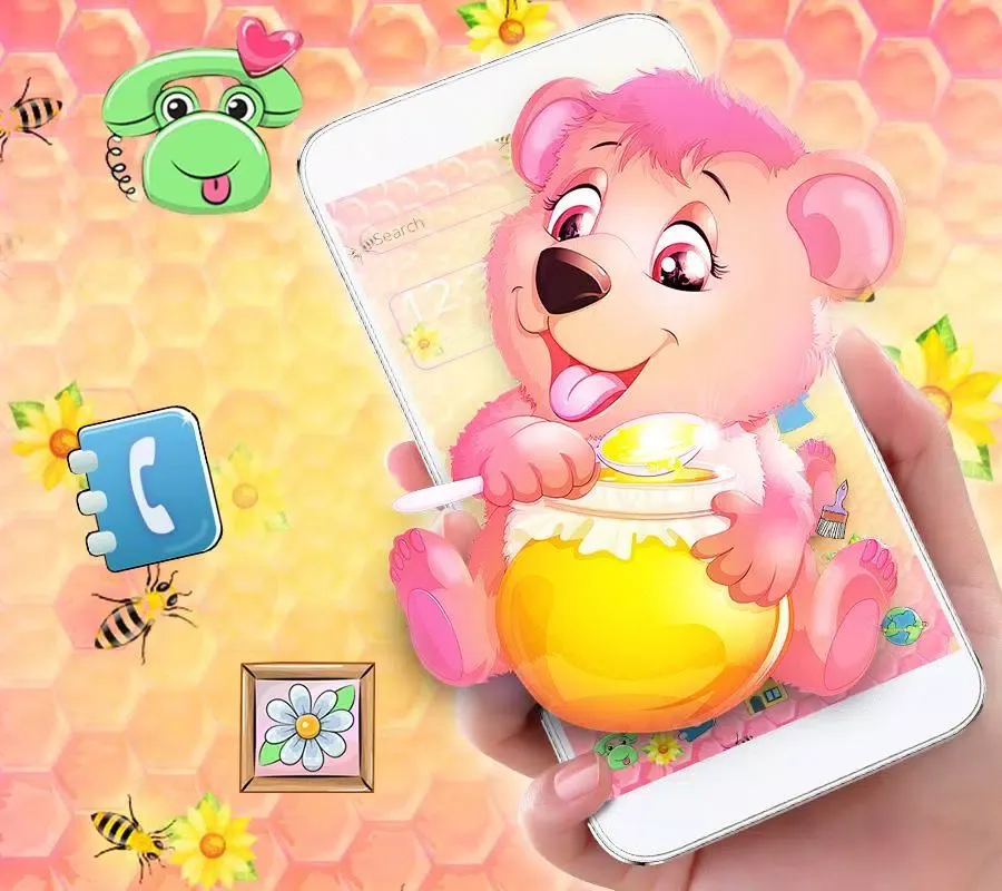 Tangkapan layar Cute Honey Bear Theme