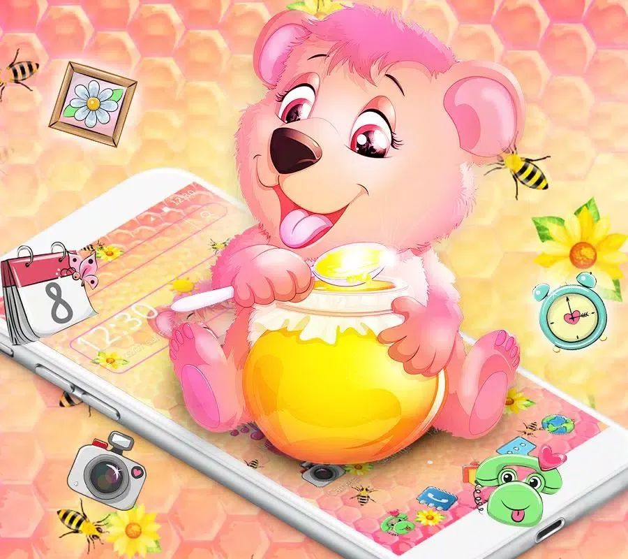 Tangkapan layar Cute Honey Bear Theme