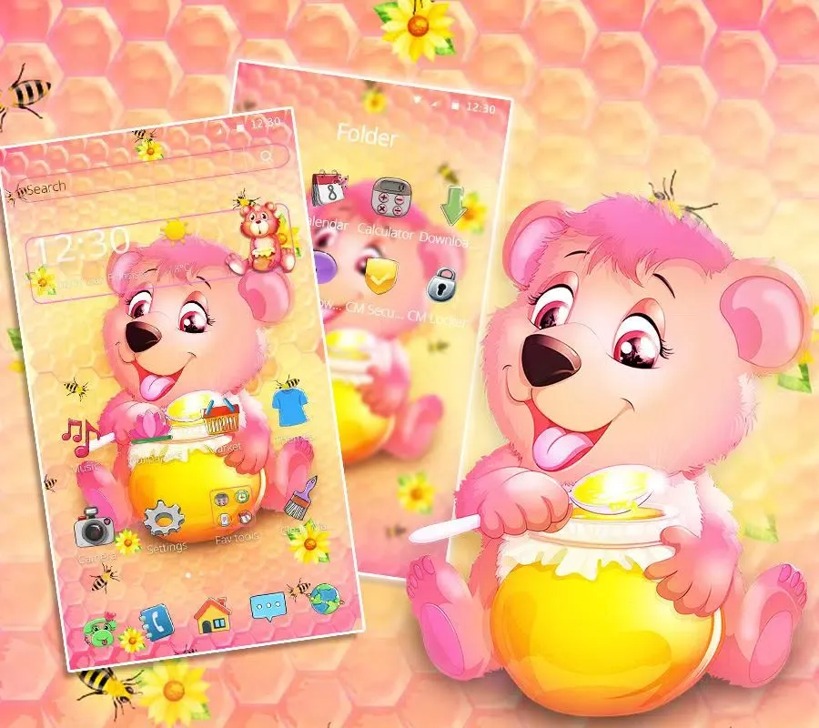 Tangkapan layar Cute Honey Bear Theme