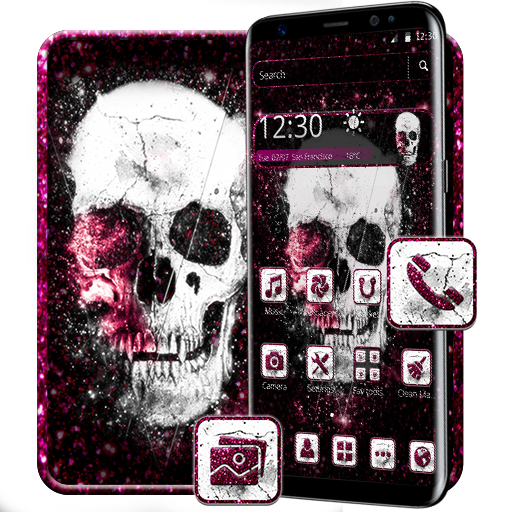 Pink Glitter skull Theme