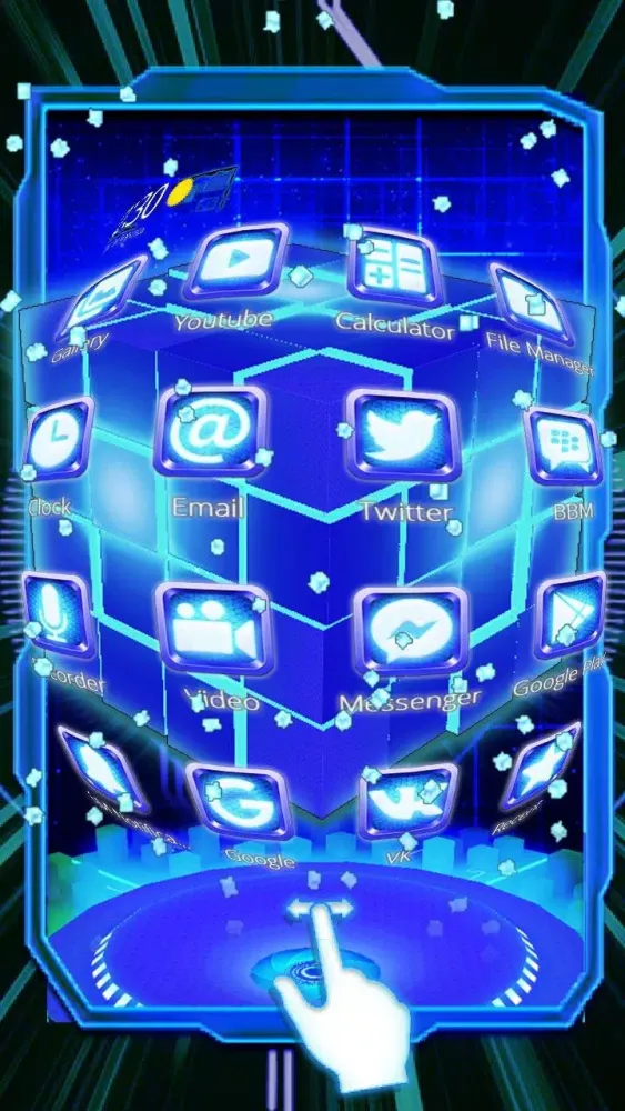 3D Sparkle Neon Cube Theme स्क्रीनशॉट