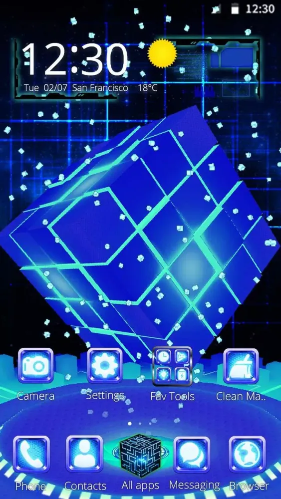 3D Sparkle Neon Cube Theme स्क्रीनशॉट