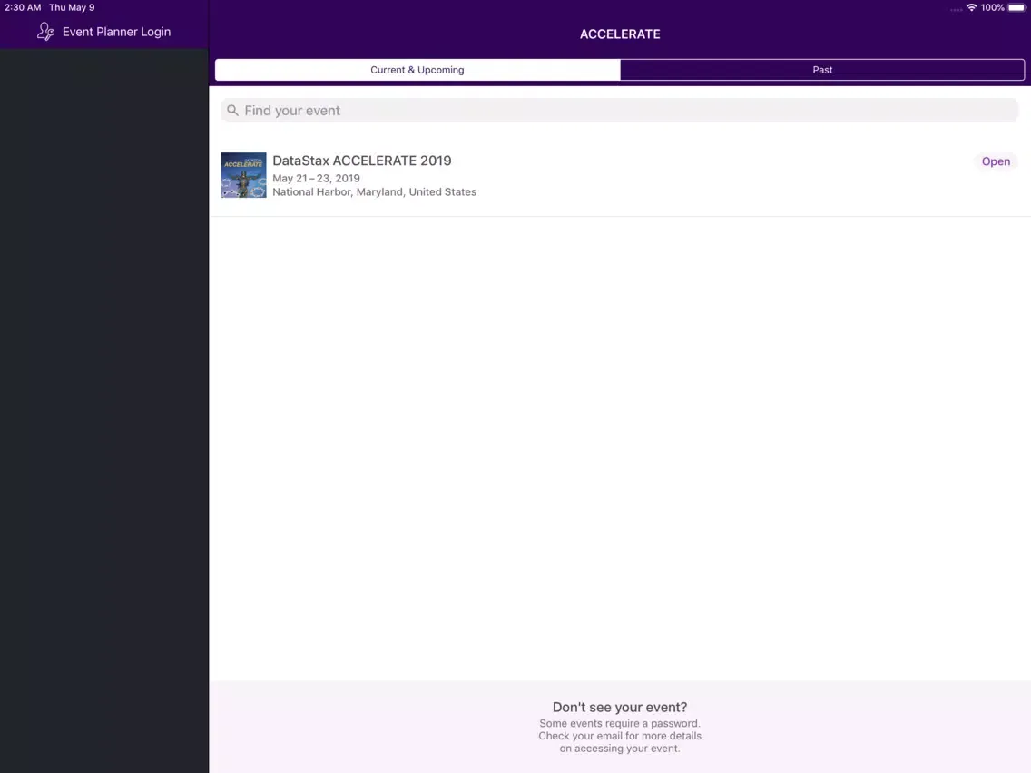 Capturas de pantalla de DataStax Accelerate 2019 iPad 