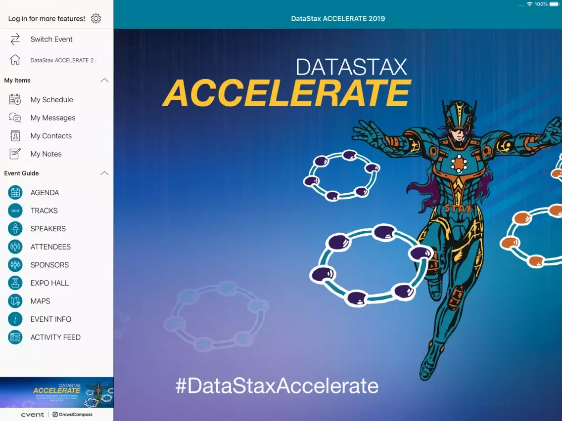 Capturas de pantalla de DataStax Accelerate 2019 iPad 