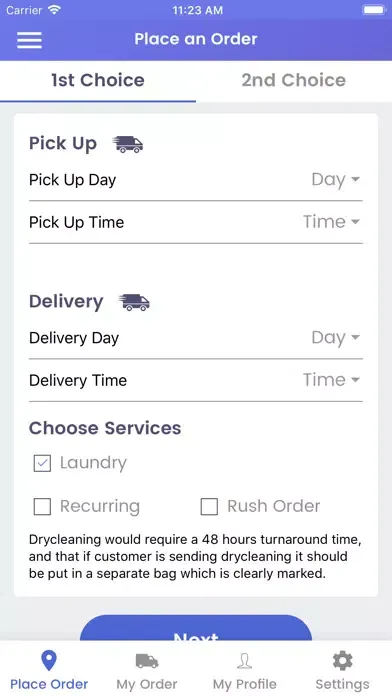 Capturas de pantalla de Laundry Pick App
