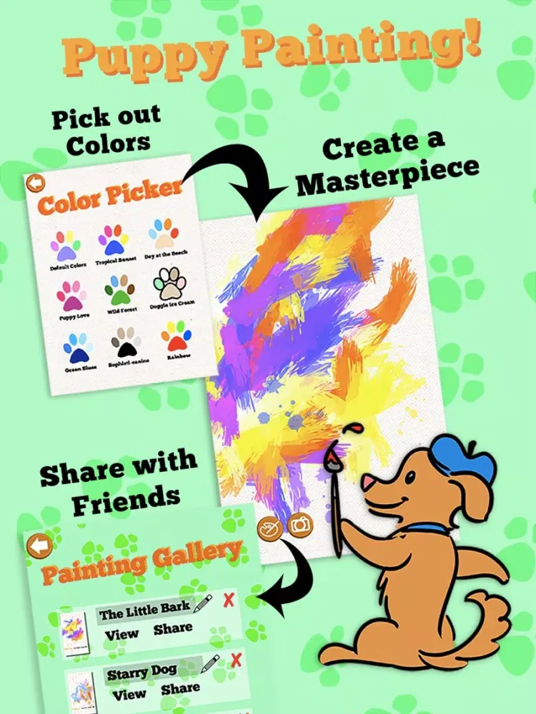 App for Dog - Puppy Painting, Button and Clicker Training Activity Games for Dogs iPad 應用截圖