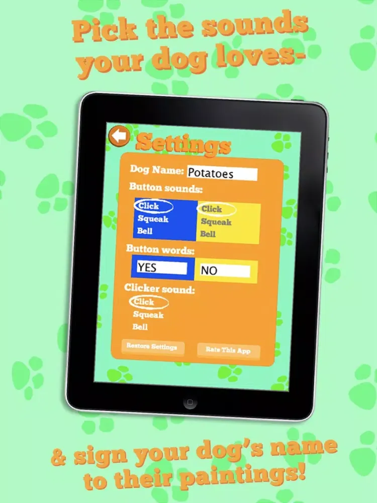 App for Dog - Puppy Painting, Button and Clicker Training Activity Games for Dogs iPad 應用截圖