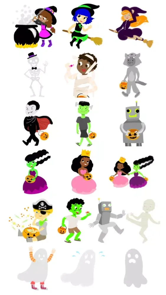 Halloween Sticker Pack- Cute & Scary Fun! سکرین شاٹس