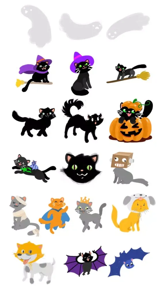 Halloween Sticker Pack- Cute & Scary Fun! سکرین شاٹس