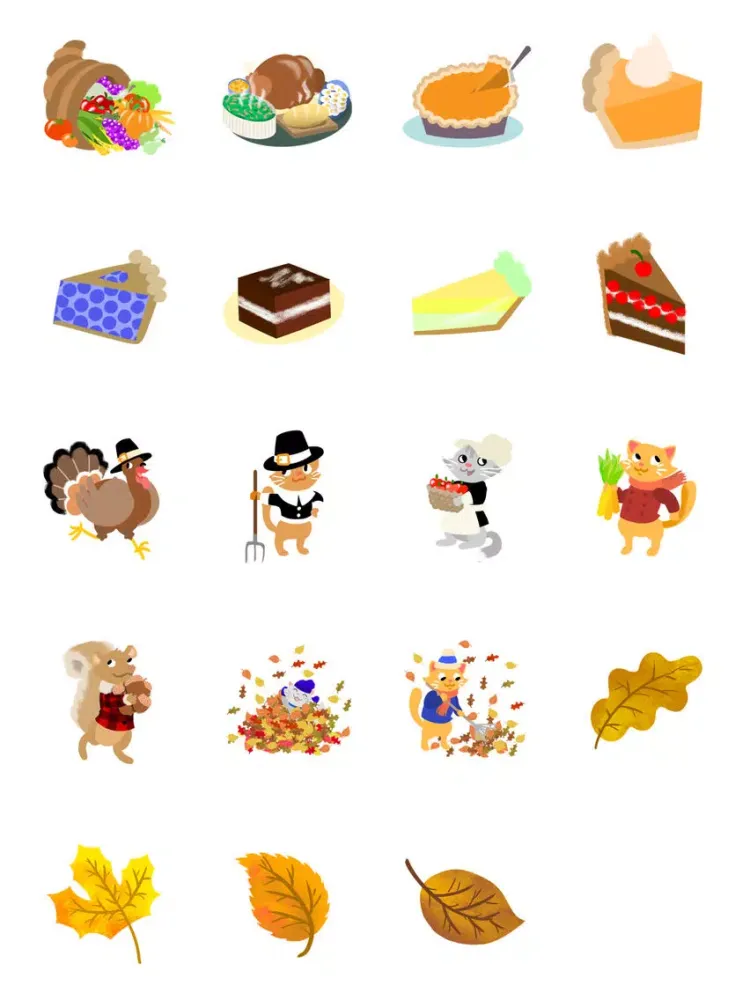 تصاویر Thanksgiving Stickers- Turkey Time! iPad 