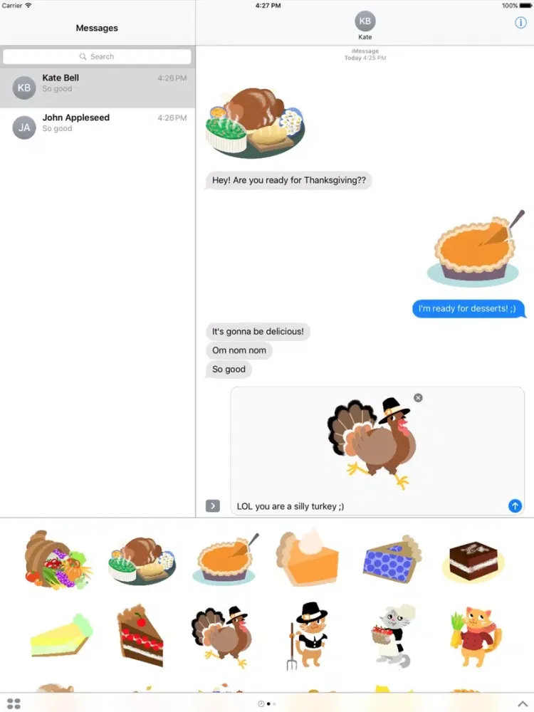 تصاویر Thanksgiving Stickers- Turkey Time! iPad 