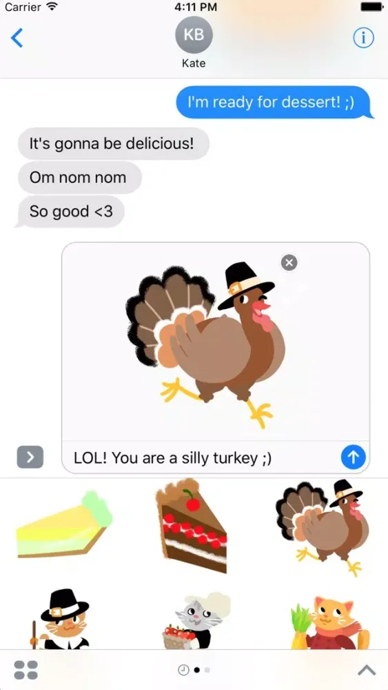 تصاویر Thanksgiving Stickers- Turkey Time!