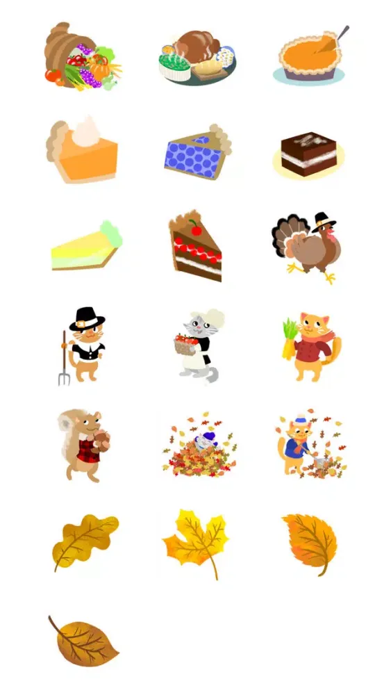 تصاویر Thanksgiving Stickers- Turkey Time!