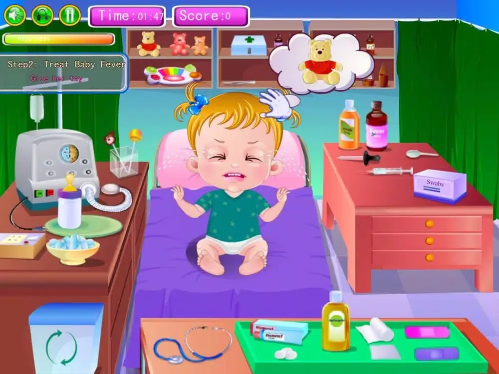 Captures d'écran de Holiday Sick Baby & Cry & Sleep - Need Your Care & Family Doctor Office for Kids Game iPad 