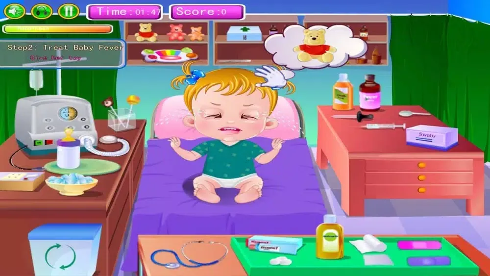 Captures d'écran de Holiday Sick Baby & Cry & Sleep - Need Your Care & Family Doctor Office for Kids Game