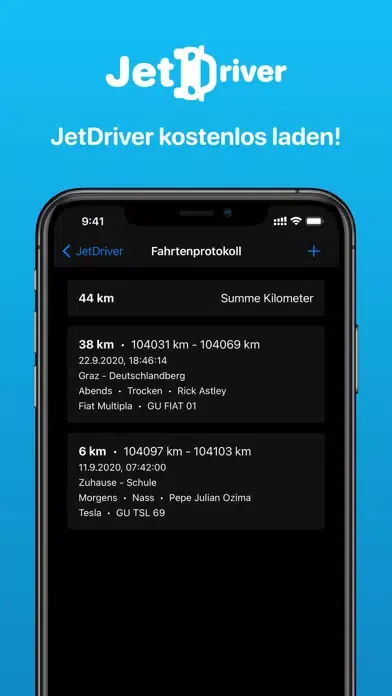Captures d'écran de JetDriver - Dein Fahrtenbuch