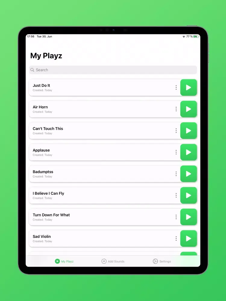 Capturas de tela do Playzlib - Soundboard App iPad 