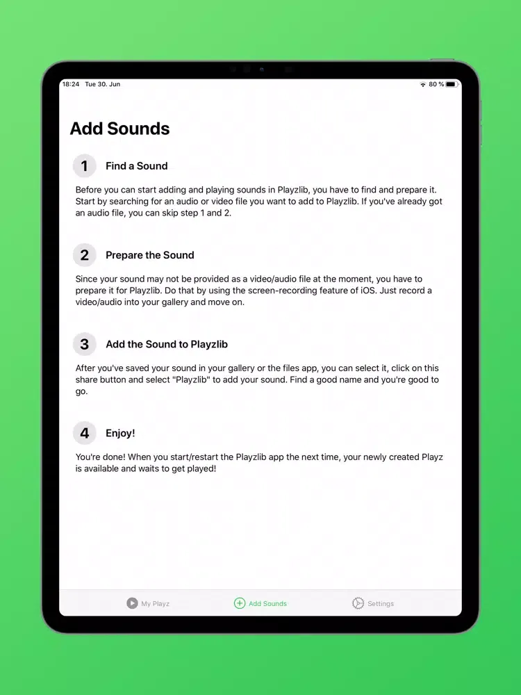 Capturas de tela do Playzlib - Soundboard App iPad 