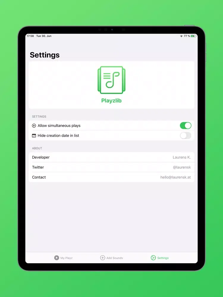 Capturas de tela do Playzlib - Soundboard App iPad 