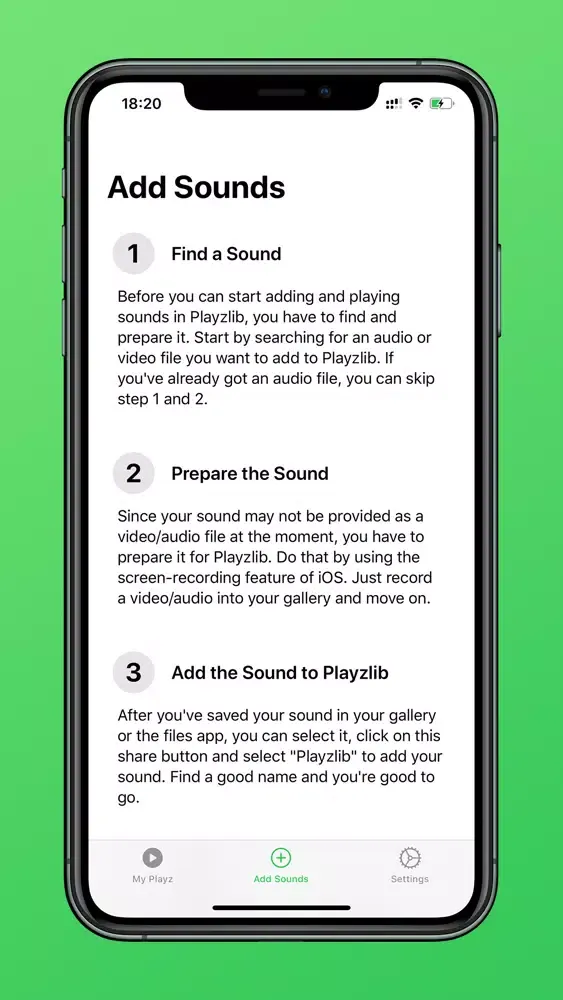 Capturas de tela do Playzlib - Soundboard App