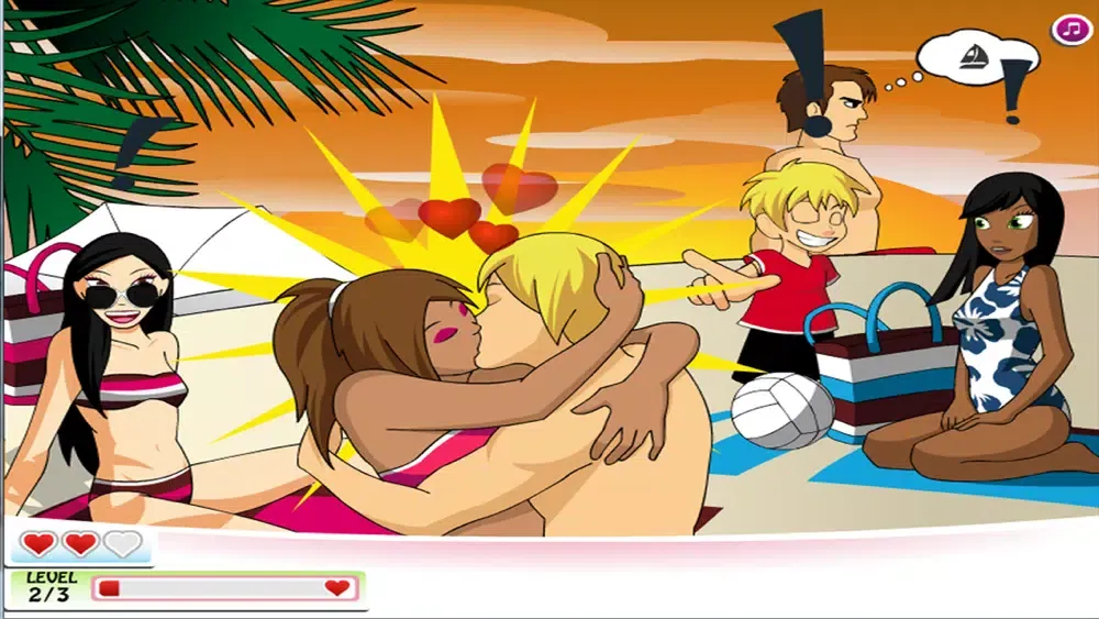 Kissing At the Beach - Girl Game Screenshots