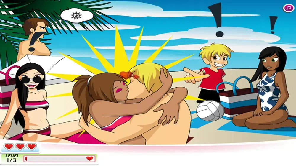Kissing At the Beach - Girl Game Screenshots