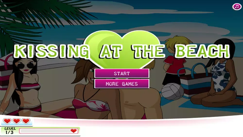 Kissing At the Beach - Girl Game Screenshots