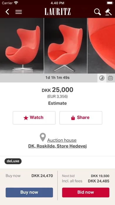 Capturas de tela do Lauritz.com – Online Auctions