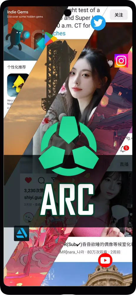 Capturas de tela do ArcSurf Beta